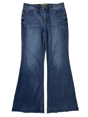{Democracy} "Ab Technology Bootcut" Blue Mid Rise Boot Cut Stretch Denim Jeans